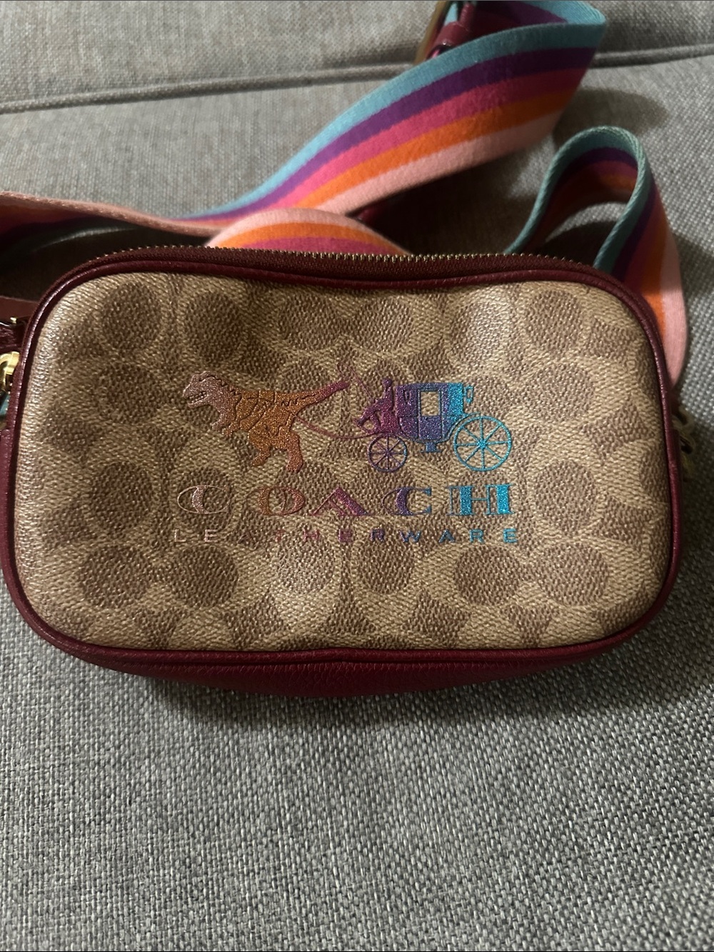 Coach Sadie Signature Canvas Crossbody with Rexy emblem vintage rare